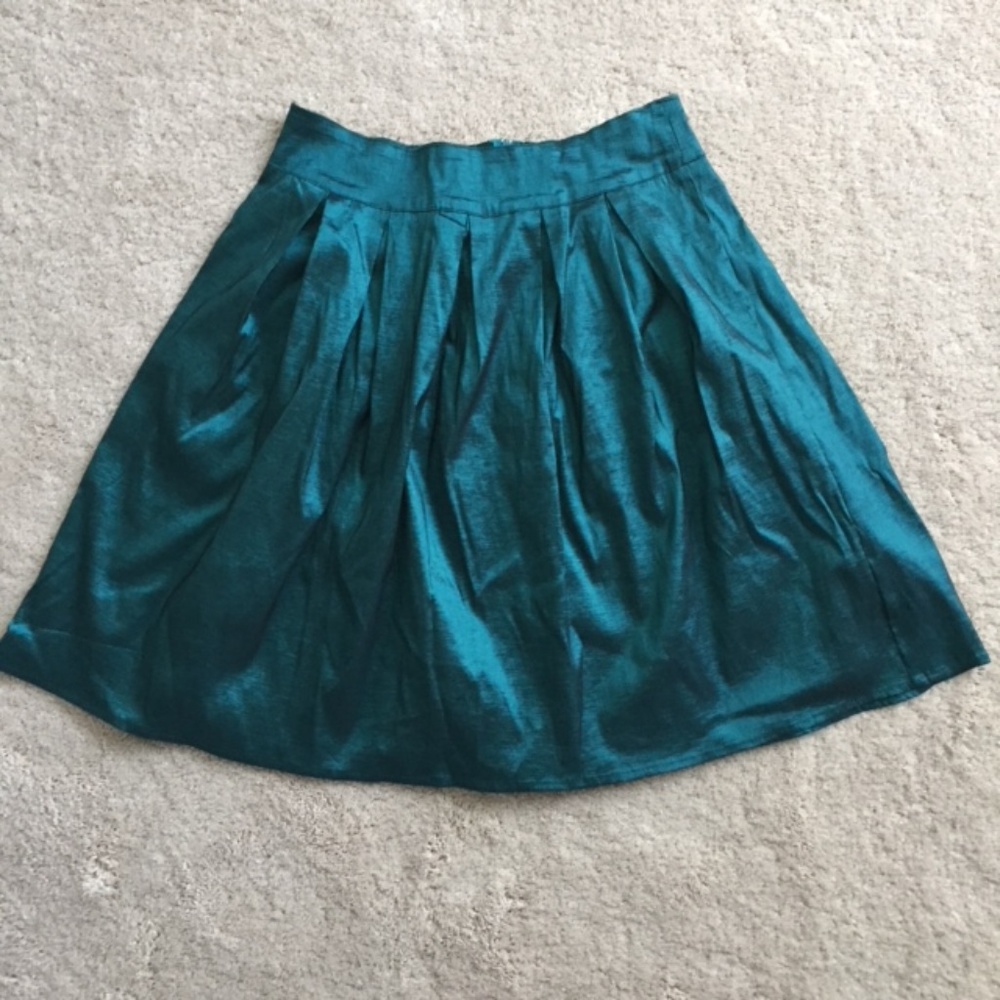 Green Metallic Full Skirt